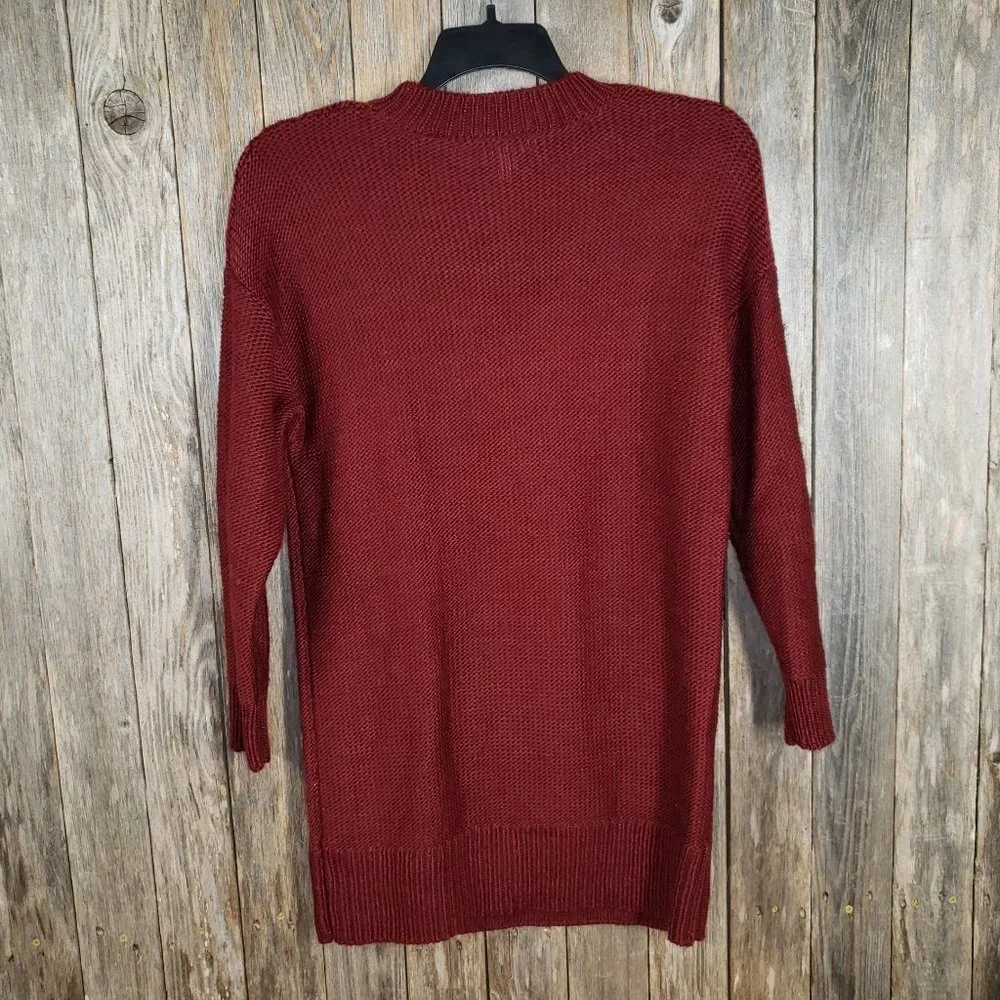 Asos 2 Burgundy Sweater Dress Cozy Rustic Cabin Whimsigoth Grunge Minimalist Mod